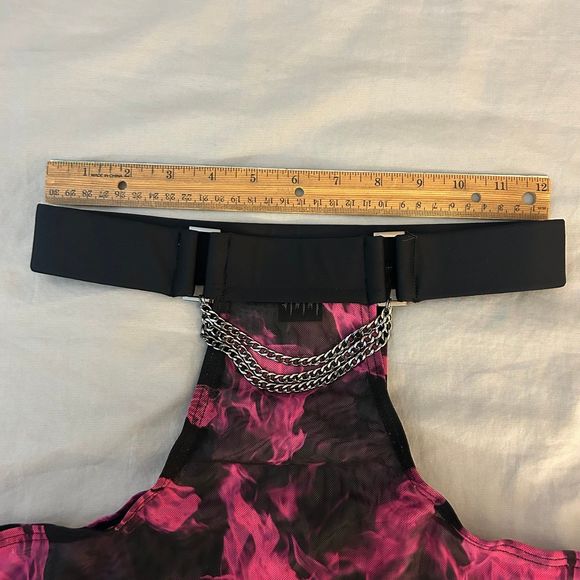 Syzygy The Label Mesh Mini Skirt, Burner Barbie, Pink Black, Rave Cover-Up - Picture 6 of 9